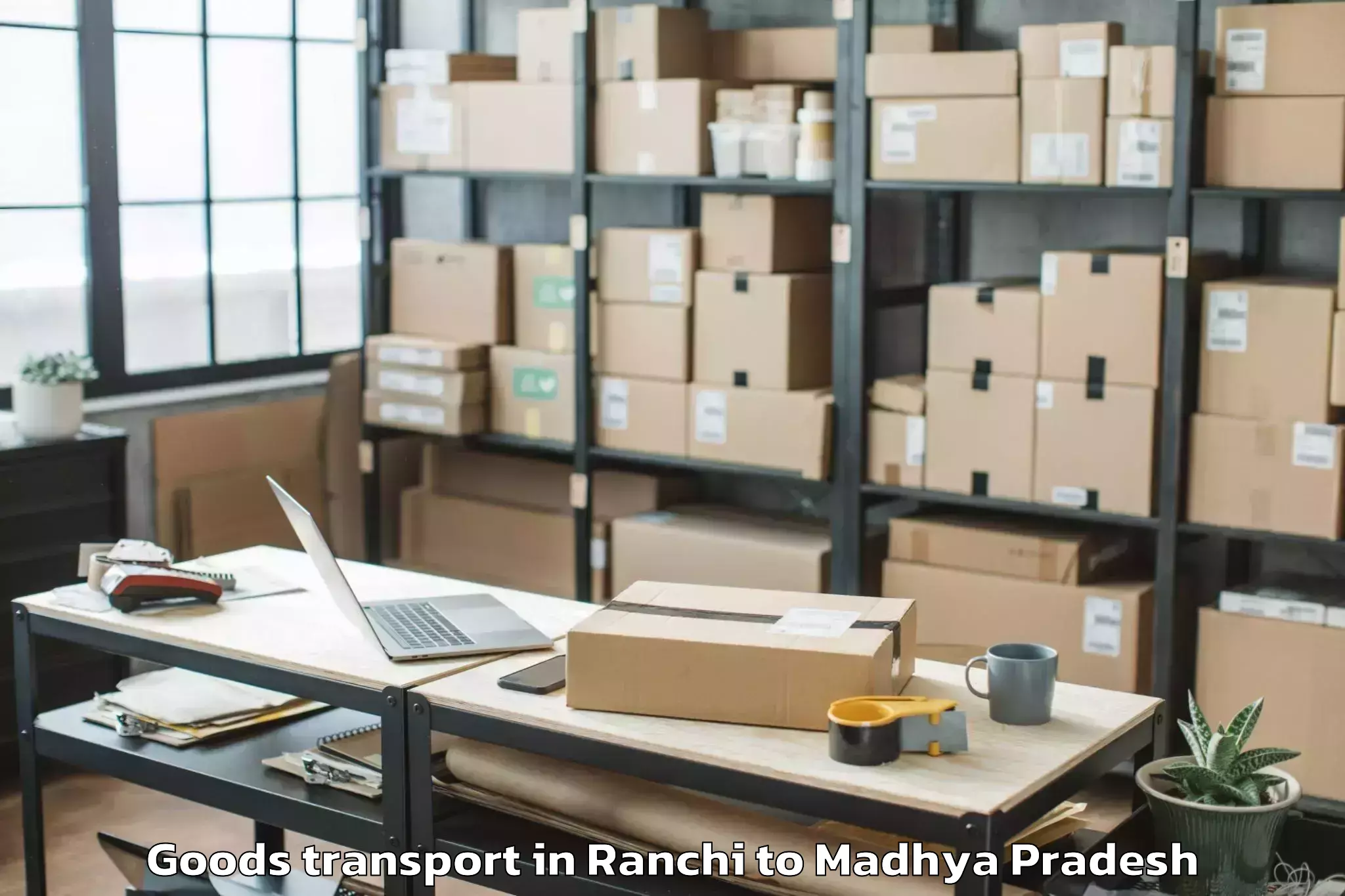 Affordable Ranchi to Khajuraho Airport Hjr Goods Transport